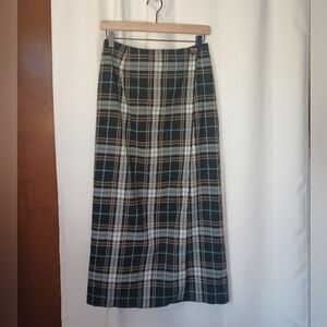 Charter Club Womens Academia Plaid Midi Wrap Skirt 10 Equestrian English Country